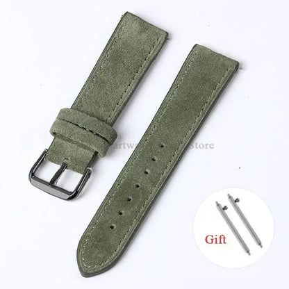 Amazfit Leather Watch Strap Vintage Suede Quick Release - Handmade Stitching BandsCo Straps
