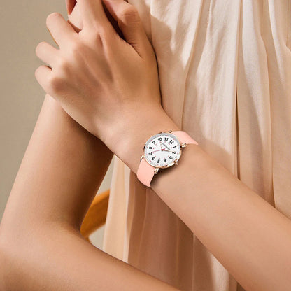 Women's Pink Silicone Watch Large Dial Rose Gold Minimal BandsCo Straps