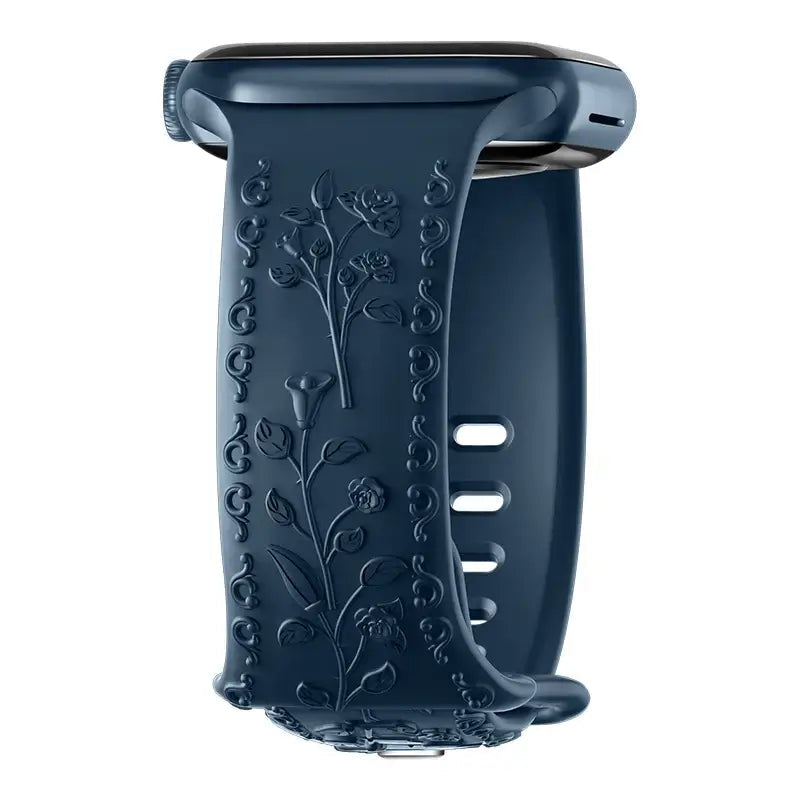 Apple Watch Silicone Band - Floral Engraved - Stylish Design BandsCo Straps
