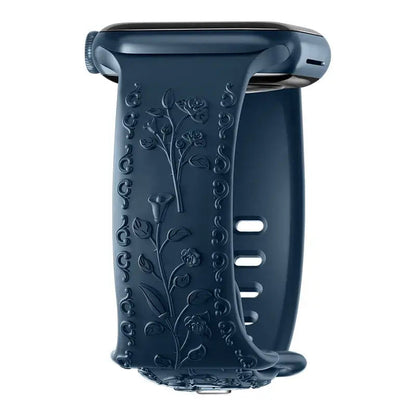 Apple Watch Silicone Band - Floral Engraved - Stylish Design BandsCo Straps