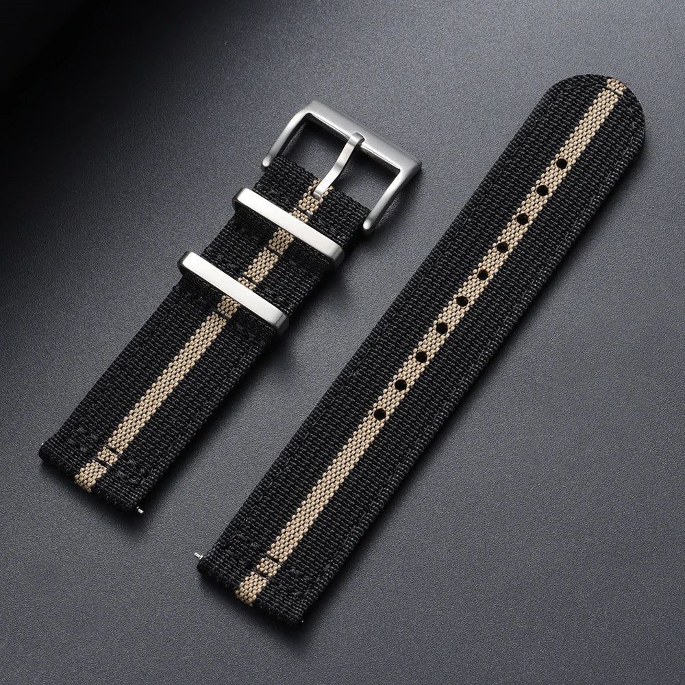 OnePlus Smartwatch Bands Ribbed Nylon Woven Canvas Fabric Quick Release Watch Straps BandsCo Straps