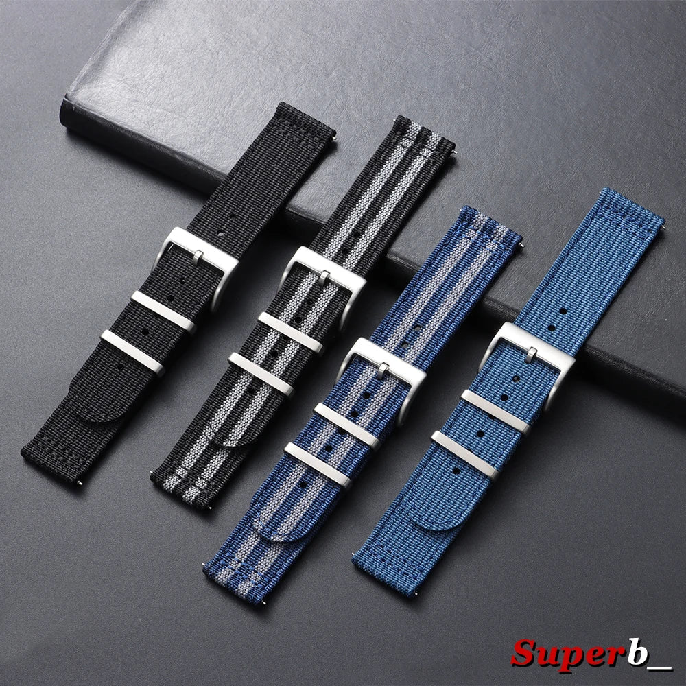 OnePlus Smartwatch Bands Ribbed Nylon Woven Canvas Fabric Quick Release Watch Straps BandsCo Straps