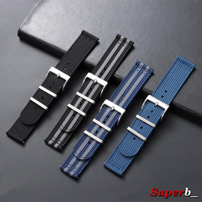 OnePlus Smartwatch Bands Ribbed Nylon Woven Canvas Fabric Quick Release Watch Straps BandsCo Straps
