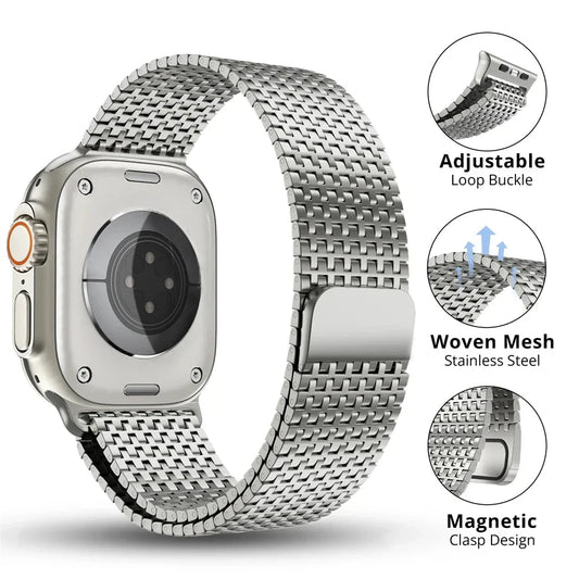Apple Watch Stainless Steel Milanese Loop Band - Magnetic Clasp BandsCo Straps