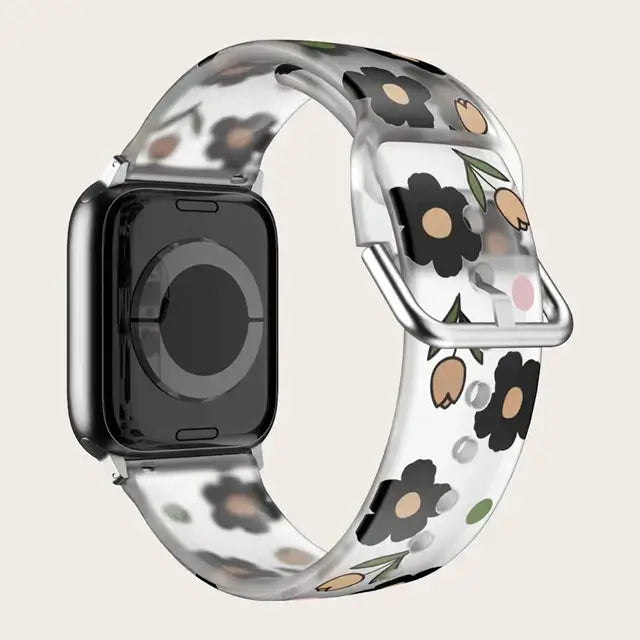 Patterned & Clear Apple Watch Band with Buckle BandsCo Straps