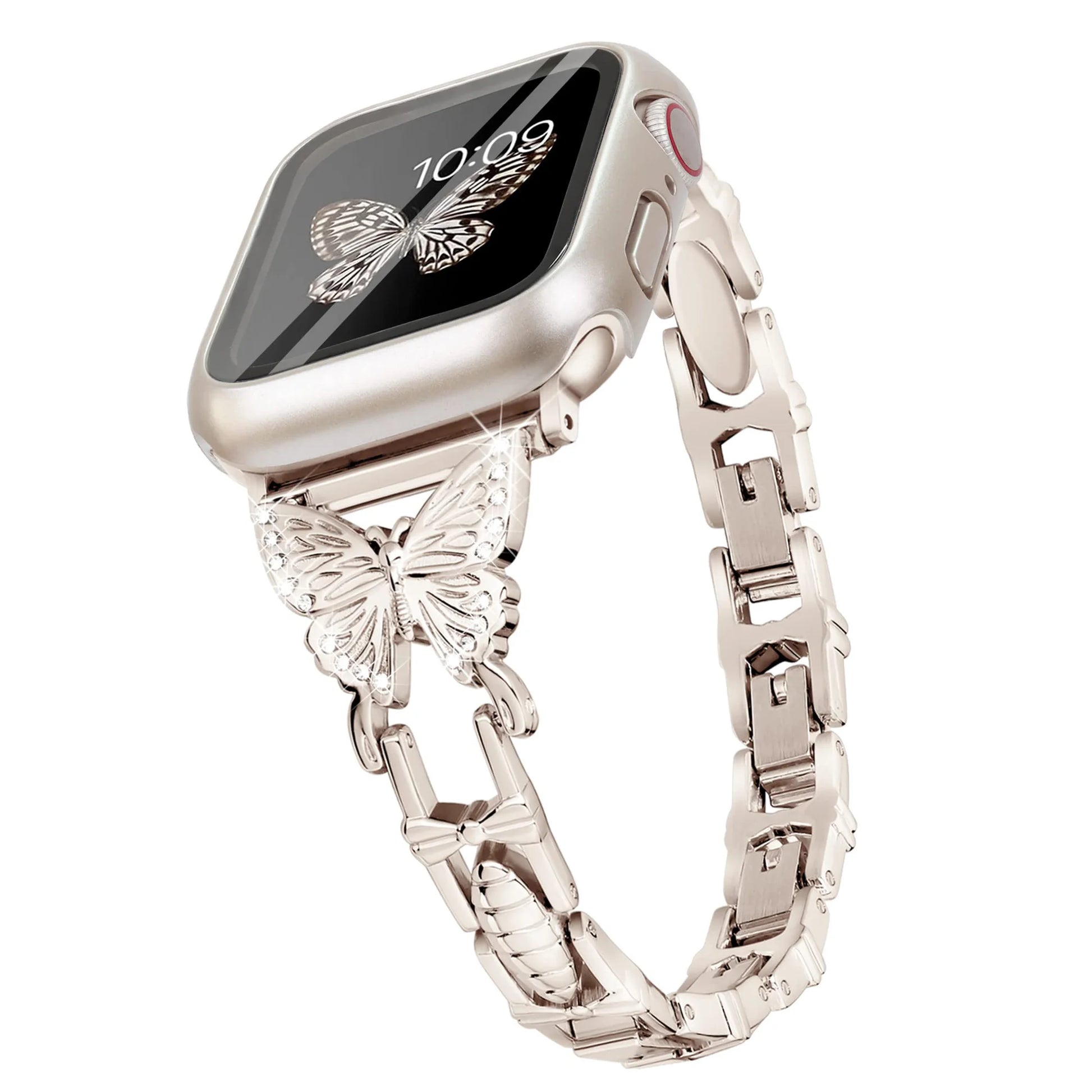 Diamond Butterfly Stainless Steel Strap for Apple Watch - Wristwatchstraps.co