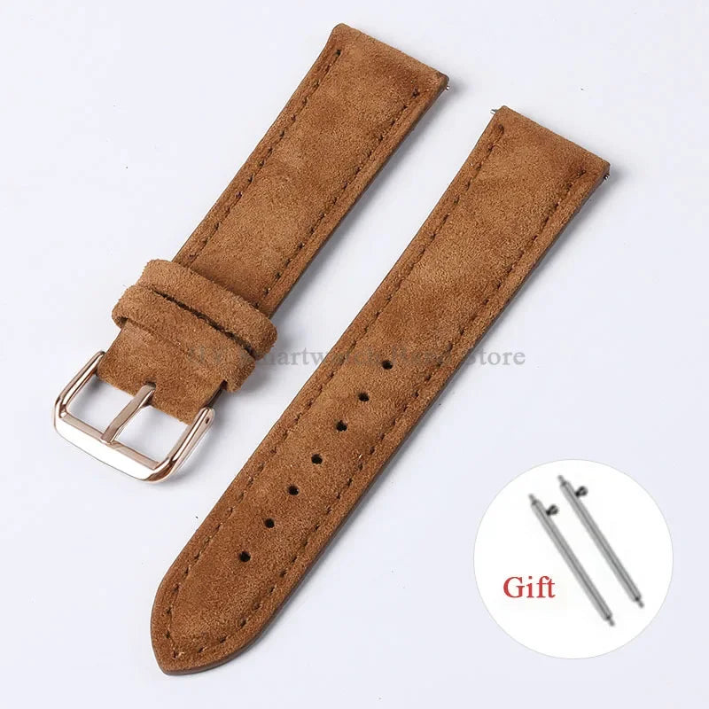 Amazfit Leather Watch Strap Vintage Suede Quick Release - Handmade Stitching BandsCo Straps