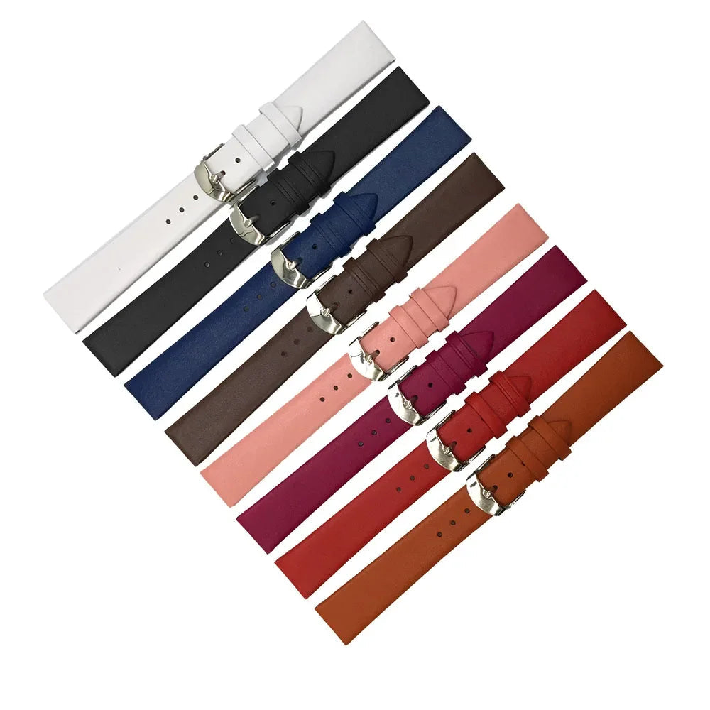 Amazfit Leather Band for Smartwatch Calf Leather with Silver Buckle BandsCo Straps