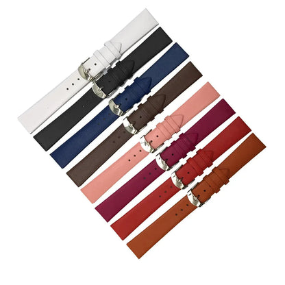 Polar Calf Leather Watch Band for Smartwatch - Genuine Leather, Silver Buckle BandsCo Straps