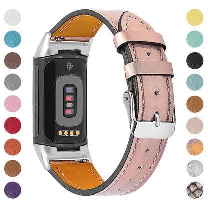 Fitbit Charge 5 6 Leather Strap - Stylish and Comfortable BandsCo Straps