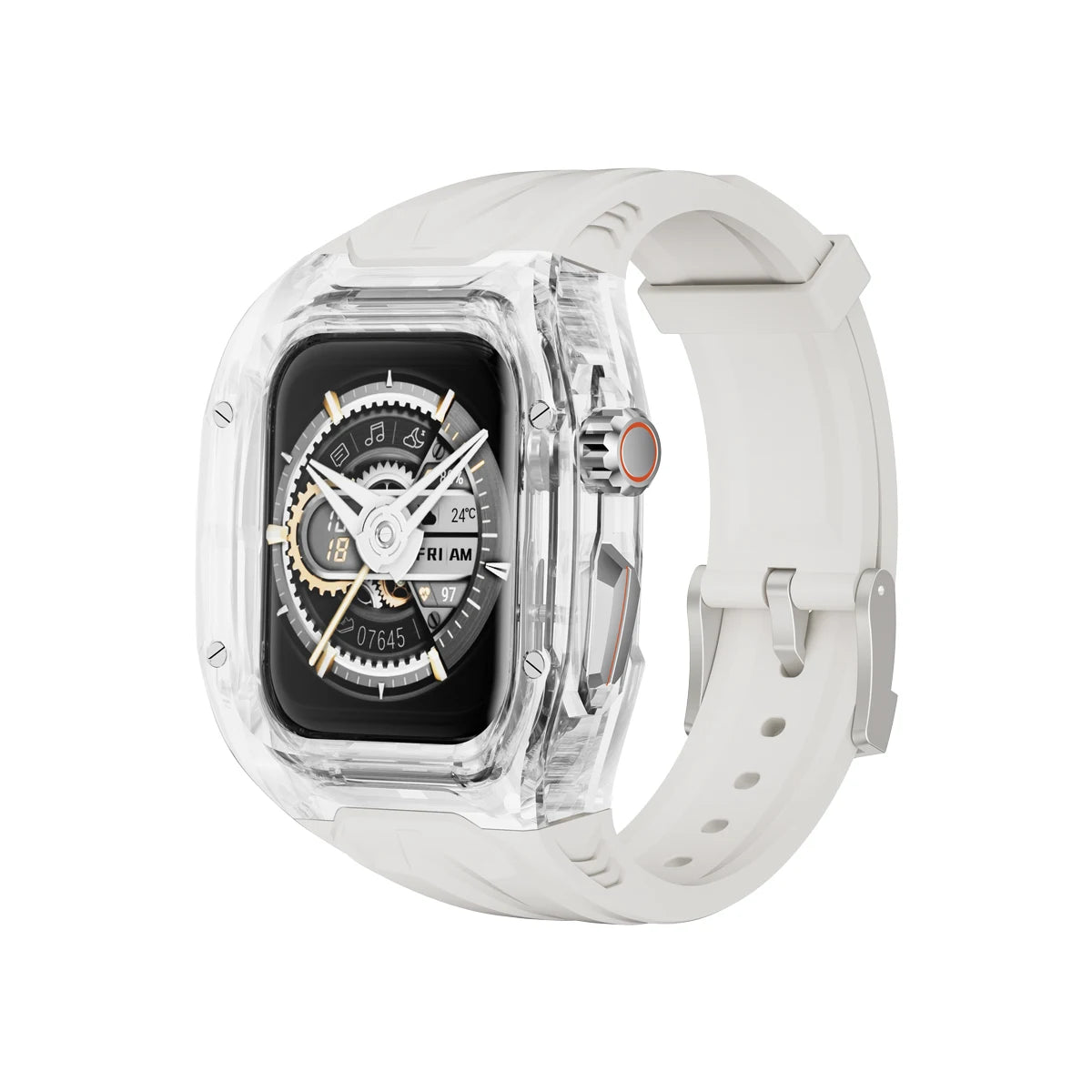 Transparent Armor Mod Kit for Apple Watch Ultra - Rugged Clear Case & TPU Sport Band Wristwatchstraps.co