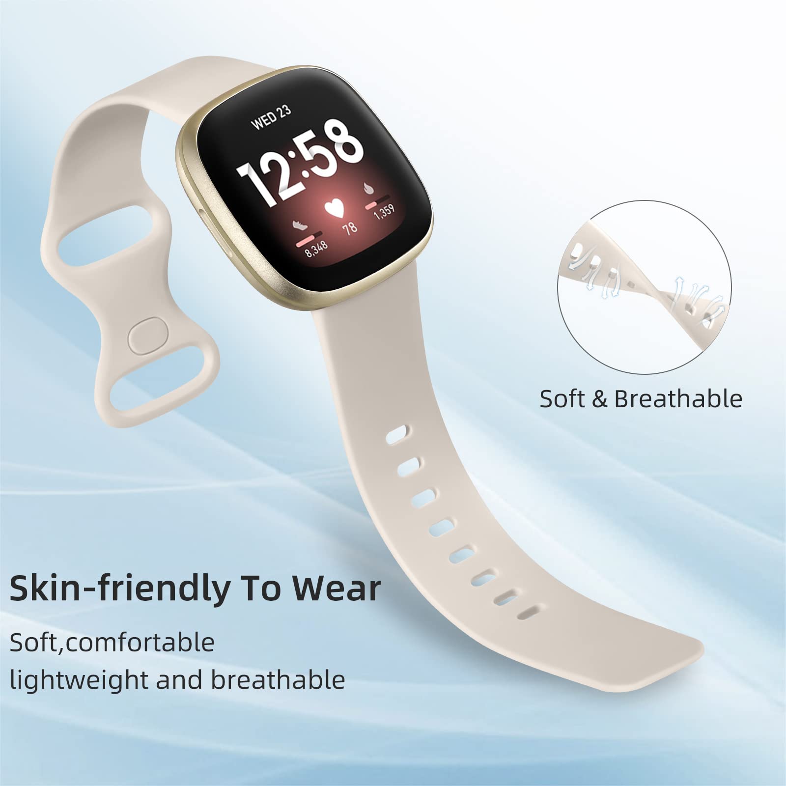 Silicone Strap for Fitbit Versa 4 3 Sense 2 - Wristwatchstraps.co