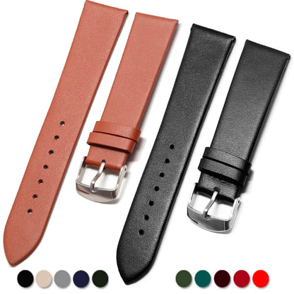 Amazfit Leather Band for Smartwatch Calf Leather with Silver Buckle BandsCo Straps