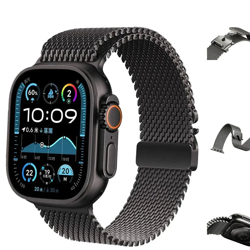 Apple Watch Titanium Milanese Loop Strap - Sleek and Durable BandsCo Straps