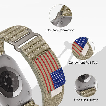 USA Flag Trail Loop Nylon Straps for Apple Watch - Ultimate Comfort