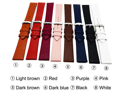 Amazfit Leather Band for Smartwatch Calf Leather with Silver Buckle BandsCo Straps