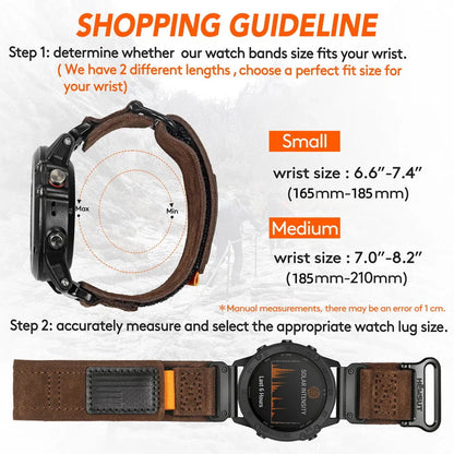 Leather Loop Velcro Garmin Straps - Quickfit BandsCo Straps