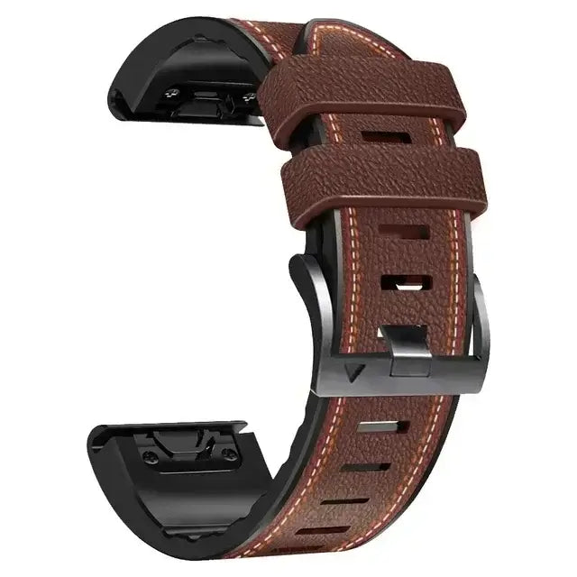 Garmin Leather Silicone QuickFit Band - Durable Stylish Strap BandsCo Straps
