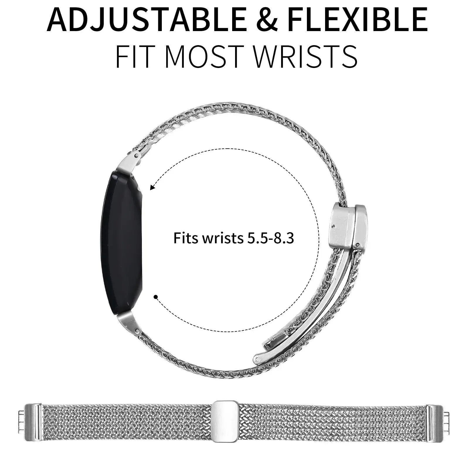 Fitbit Inspire 2, 1, HR Stainless Steel Band - Mesh Design BandsCo Straps