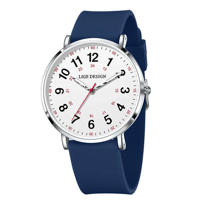 Women's Pink Silicone Watch Large Dial Rose Gold Minimal BandsCo Straps
