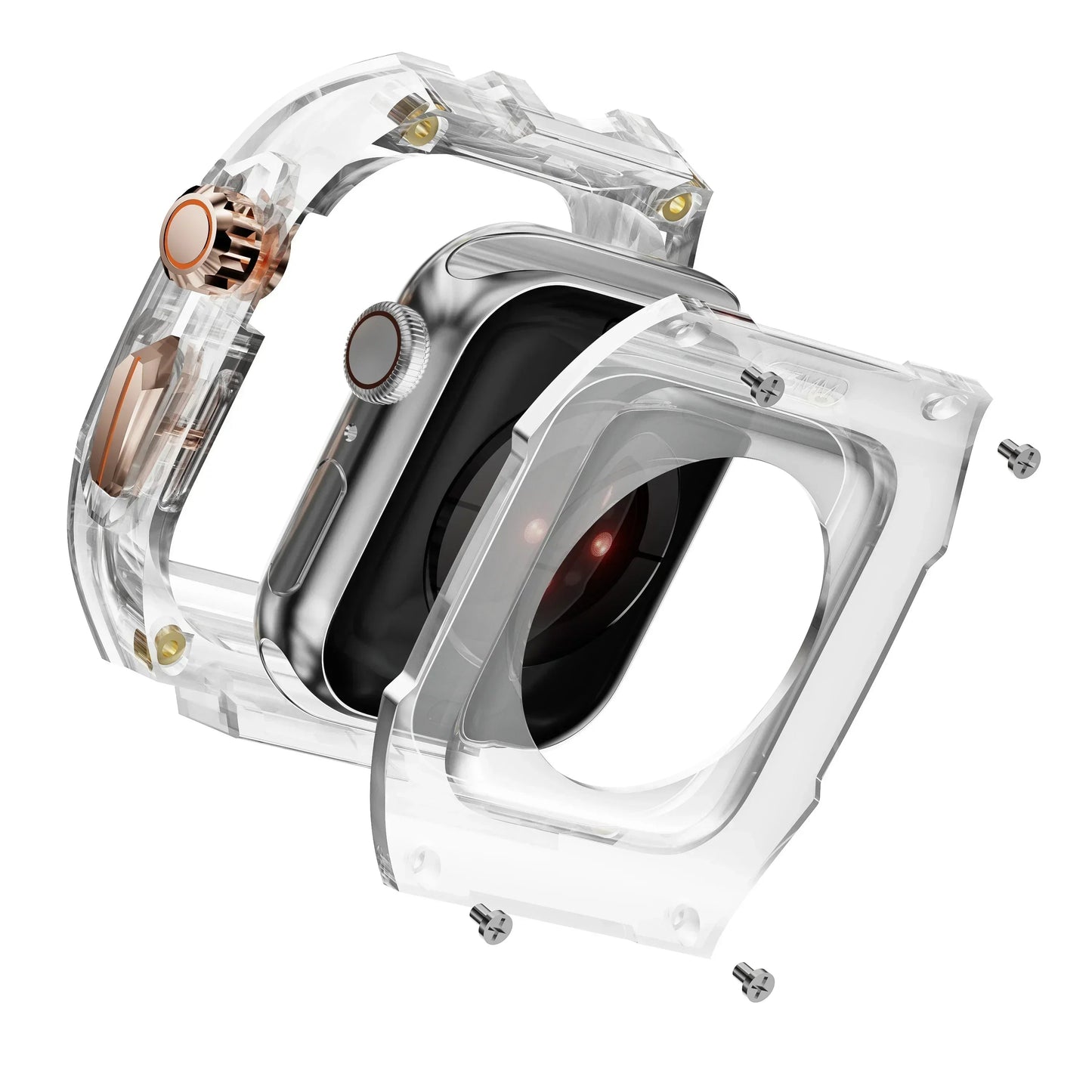 Transparent Armor Mod Kit for Apple Watch Ultra - Rugged Clear Case & TPU Sport Band Wristwatchstraps.co