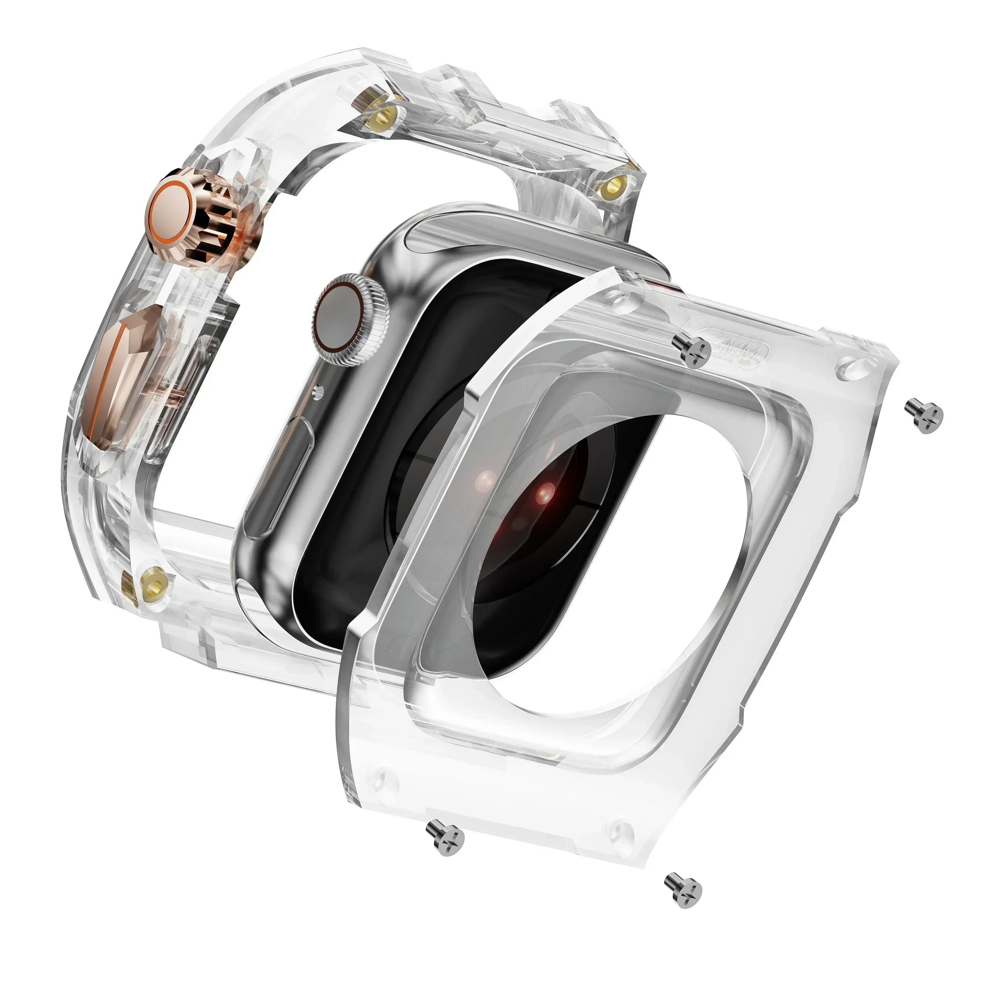 Transparent Armor Mod Kit for Apple Watch Ultra - Rugged Clear Case & TPU Sport Band Wristwatchstraps.co