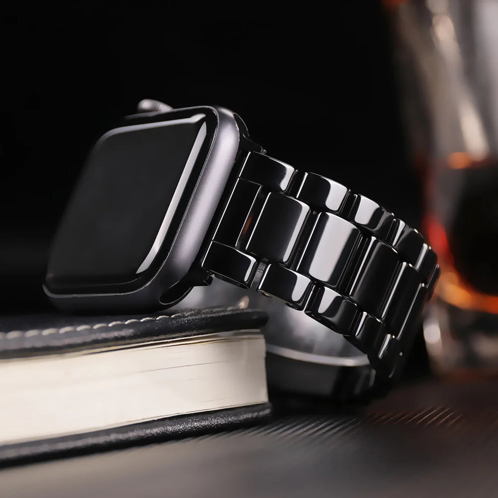Apple Watch Ceramic Strap - Premium Stainless Steel Clasp BandsCo Straps
