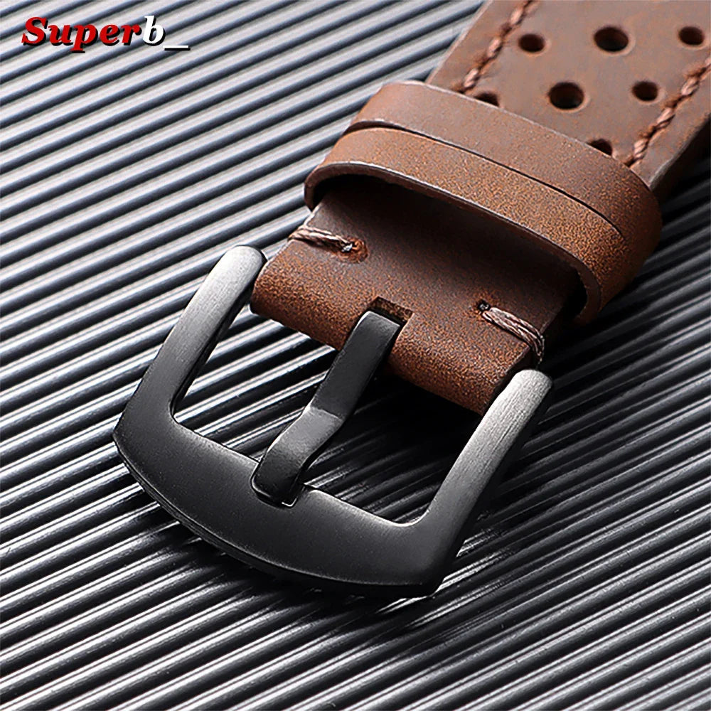 Amazfit Bands Leather Quick Release Watch Band Vintage Brown Cowhide Strap BandsCo Straps
