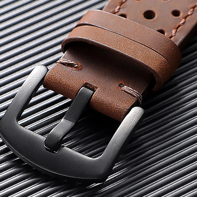OnePlus Watch Band Quick Release Leather Strap Vintage Brown Wristband BandsCo Straps