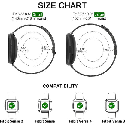 Fitbit Versa & Sense Magnetic Steel Band - Elegant Design BandsCo Straps
