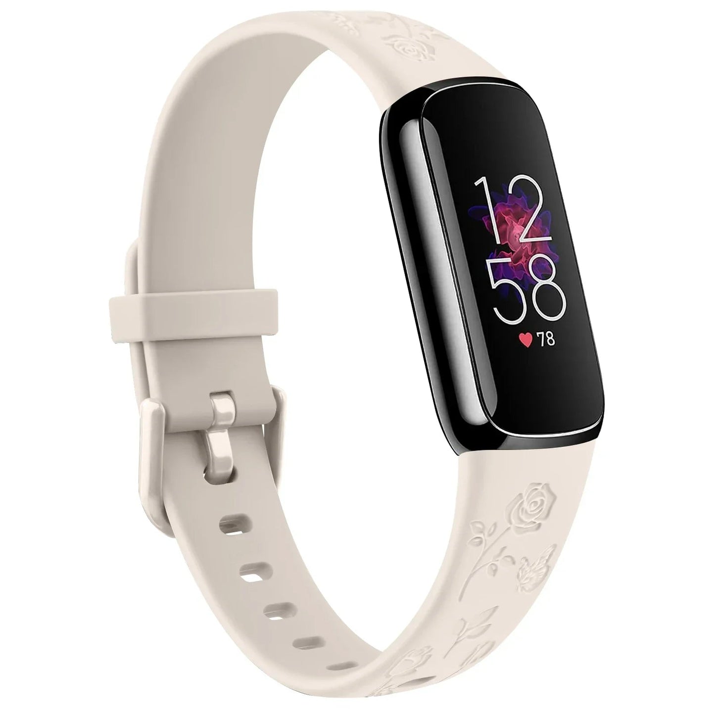Fitbit Luxe TPU Flower Engraved Band - Soft and Comfortable BandsCo Straps