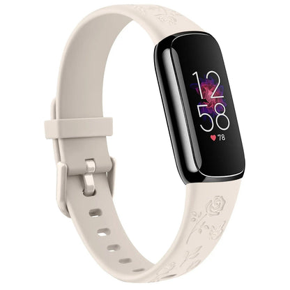 Fitbit Luxe TPU Flower Engraved Band - Soft and Comfortable BandsCo Straps