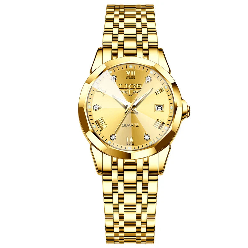 Women's Blue Sunburst Dial Two Tone Stainless Watch BandsCo Straps