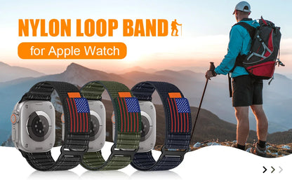 USA Flag Trail Loop Nylon Straps for Apple Watch - Ultimate Comfort