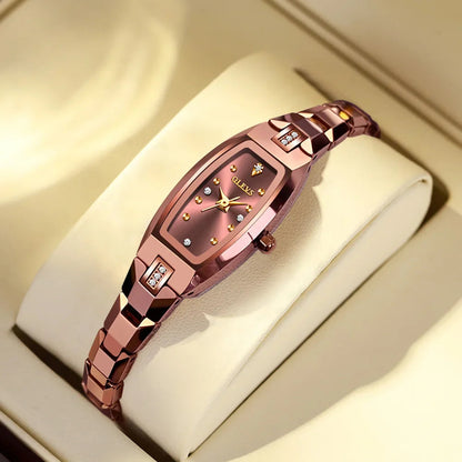 Women's Gold Stainless Steel Diamond Dial Dress Watch BandsCo Straps