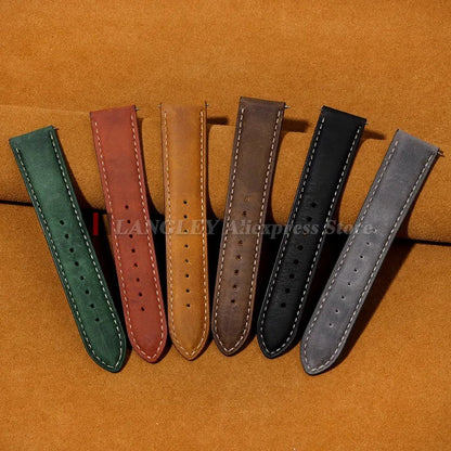 OnePlus Smartwatch Genuine Leather Band - Brown Butterfly Buckle Strap BandsCo Straps