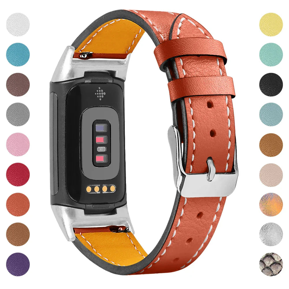 Fitbit Charge 5 6 Leather Strap - Stylish and Comfortable BandsCo Straps