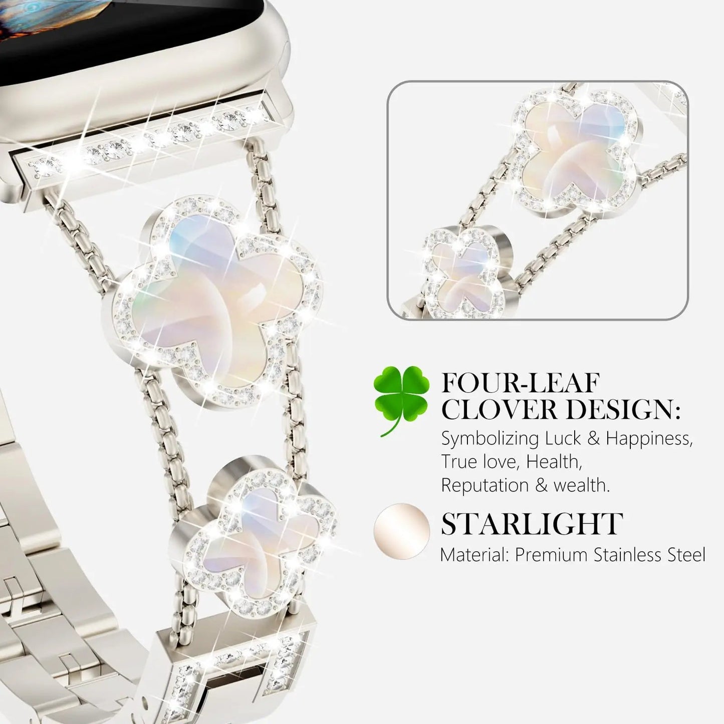 Apple Watch Diamond Metal Band - Elegant Stainless Steel Strap BandsCo Straps