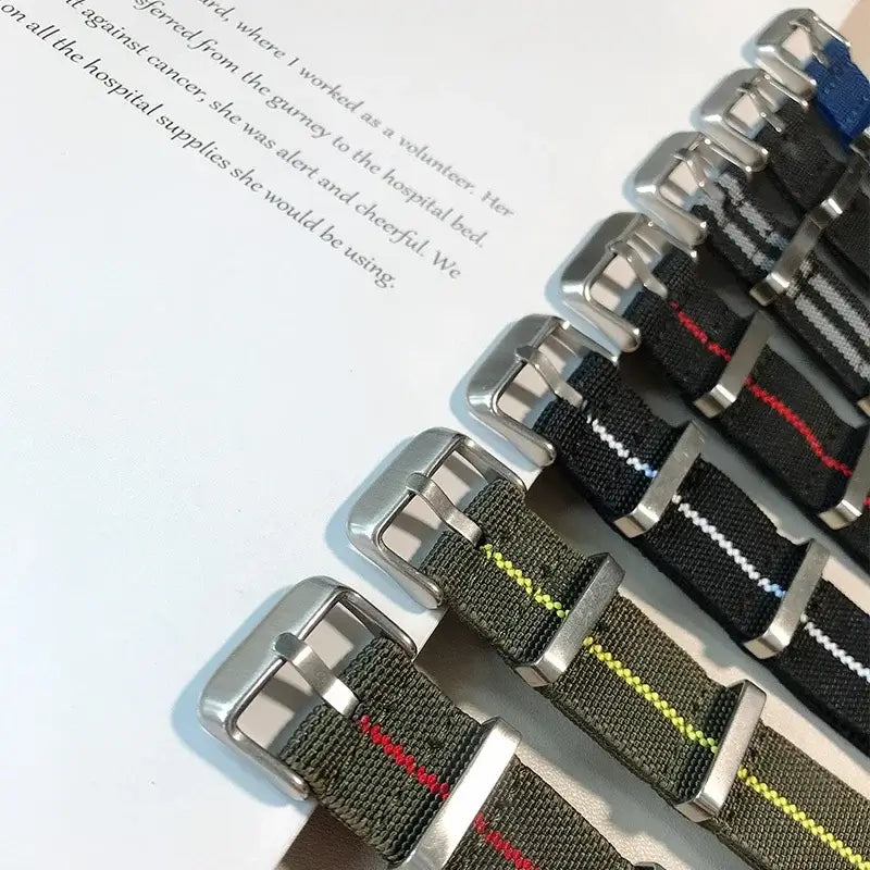 Amazfit Bands Nylon Military Parachute Style Watch Strap Blue Red BandsCo Straps