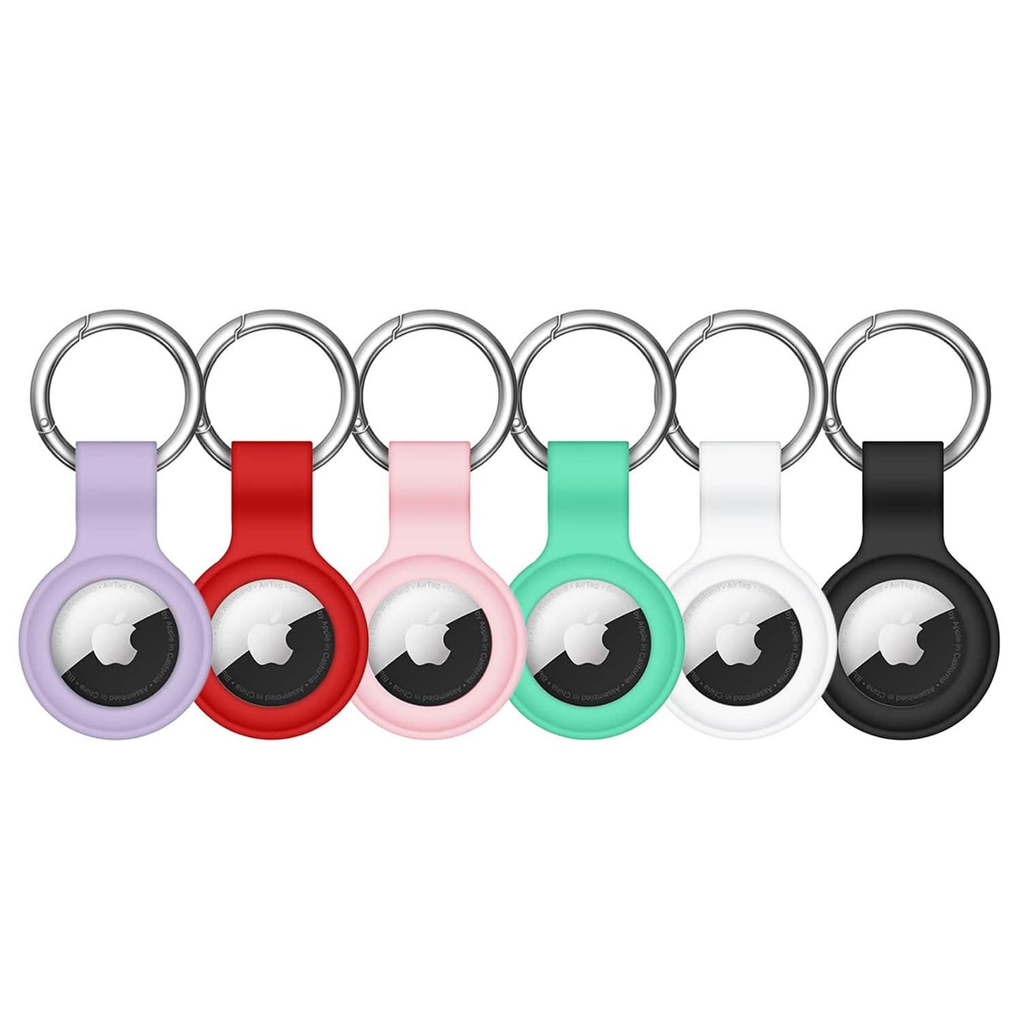 6-Pack: Protective Leather Airtag Holder Tracker Cover with Loop Key Ring DailySale