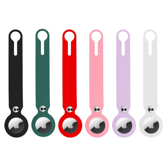 6-Pack: Protective Leather Case Cover For AirTags With Collapsible Loop Anti-Scratch AirTag Keychain DailySale