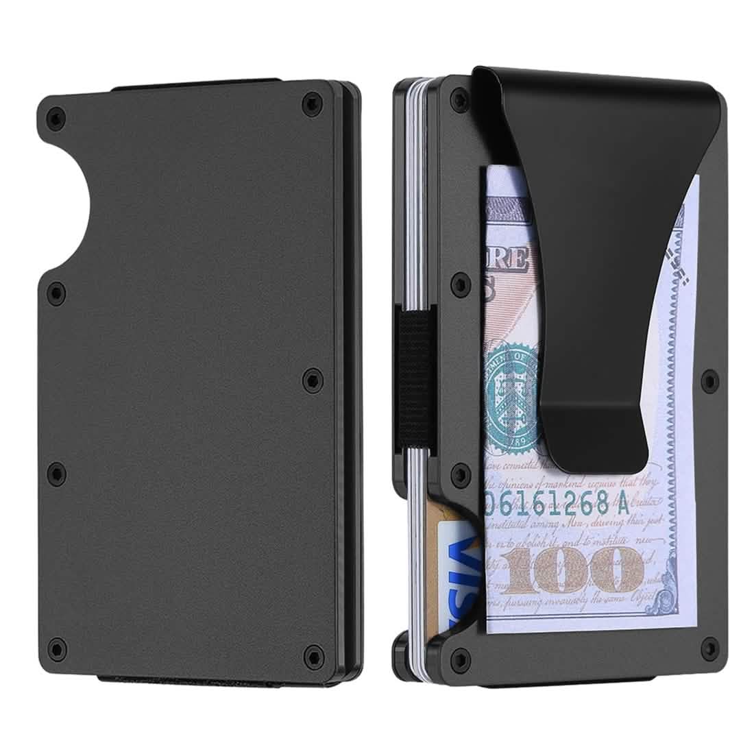RFID Blocking Minimalist Scratch Resistant Slim Credit Card Holder Wallet with Easily Removable Money Clip DailySale