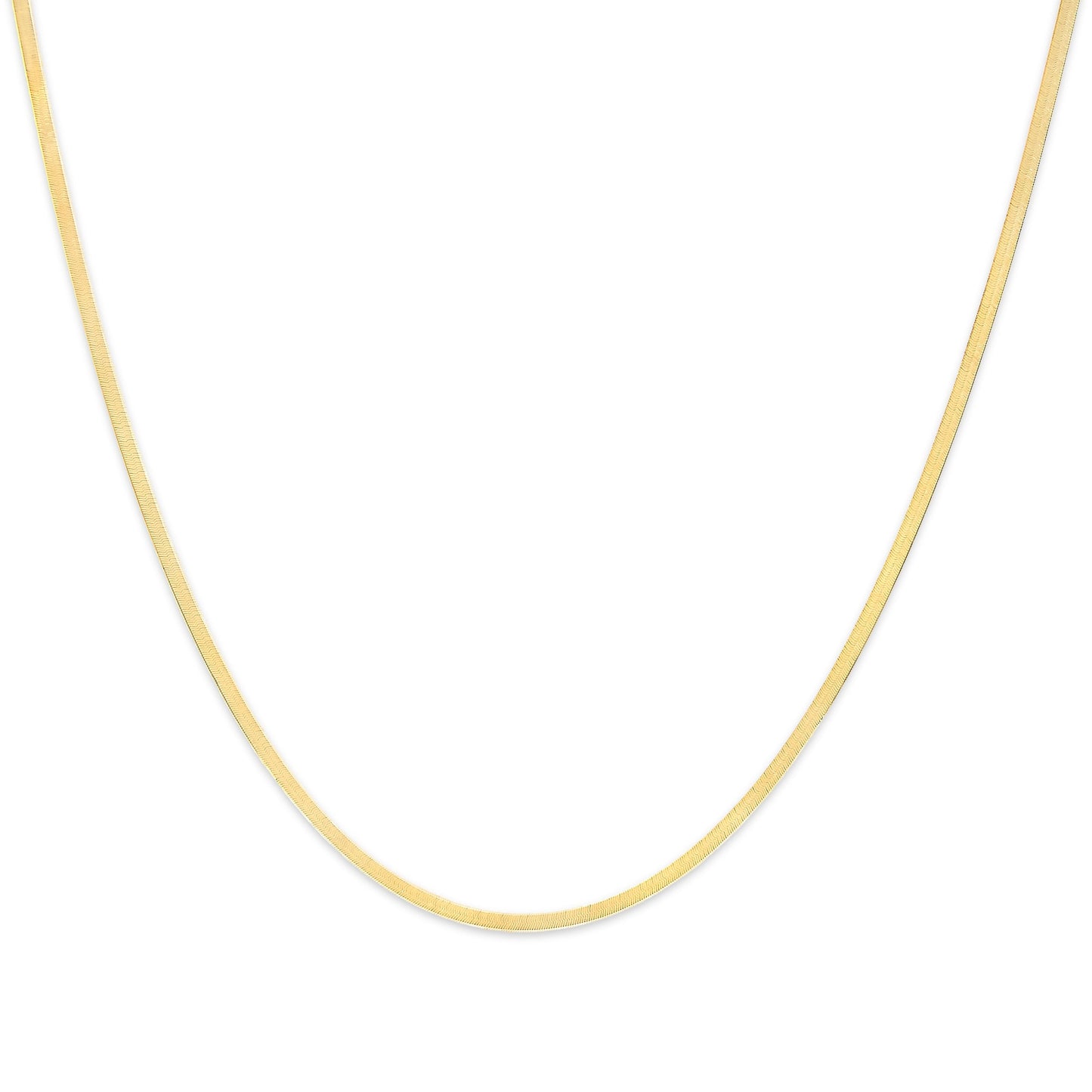 Unisex Solid 14K Yellow Gold 2.8mm Imperial Herringbone Chain Necklace - 18" Inches Bids.com