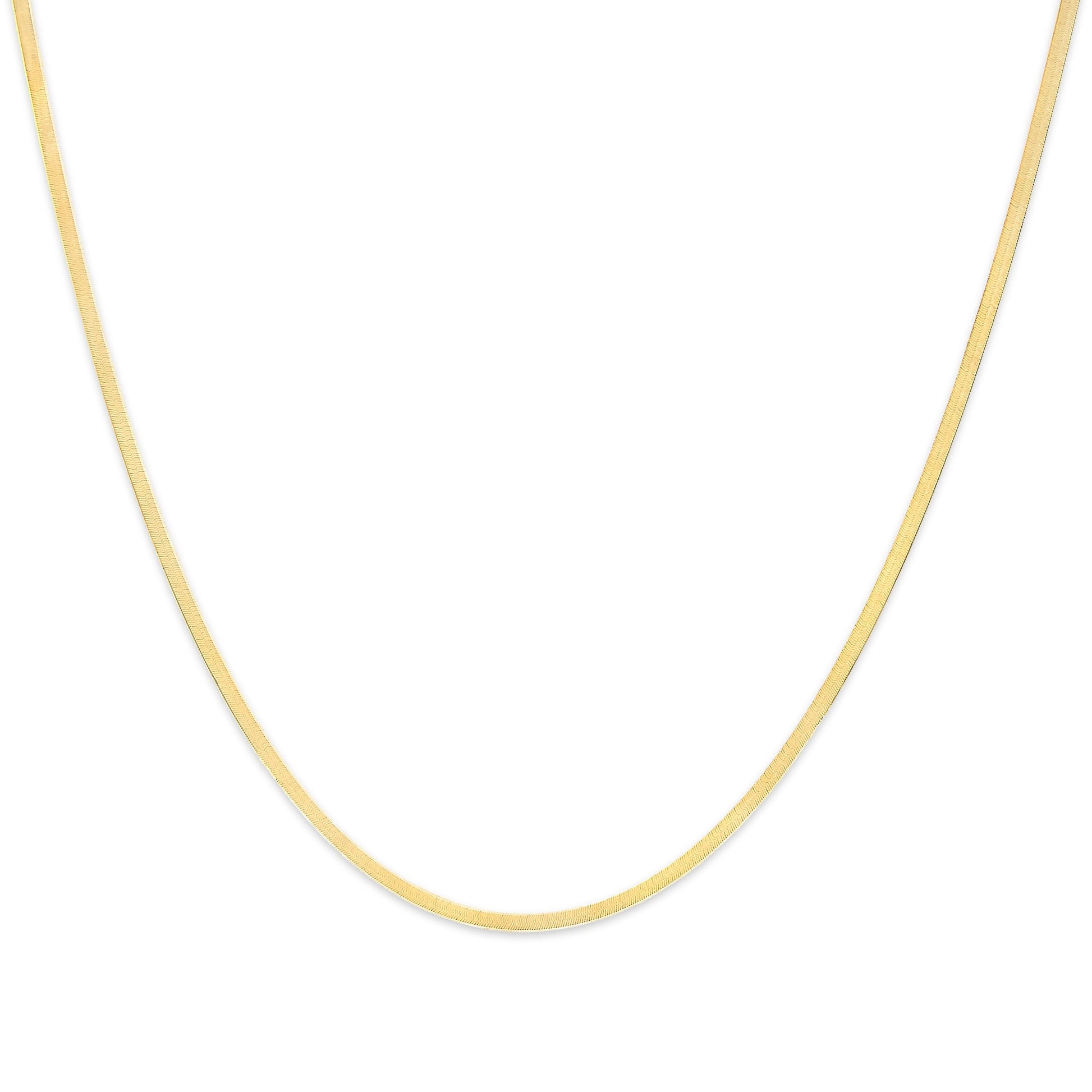 Unisex Solid 14K Yellow Gold 2.8mm Imperial Herringbone Chain Necklace - 18" Inches Bids.com