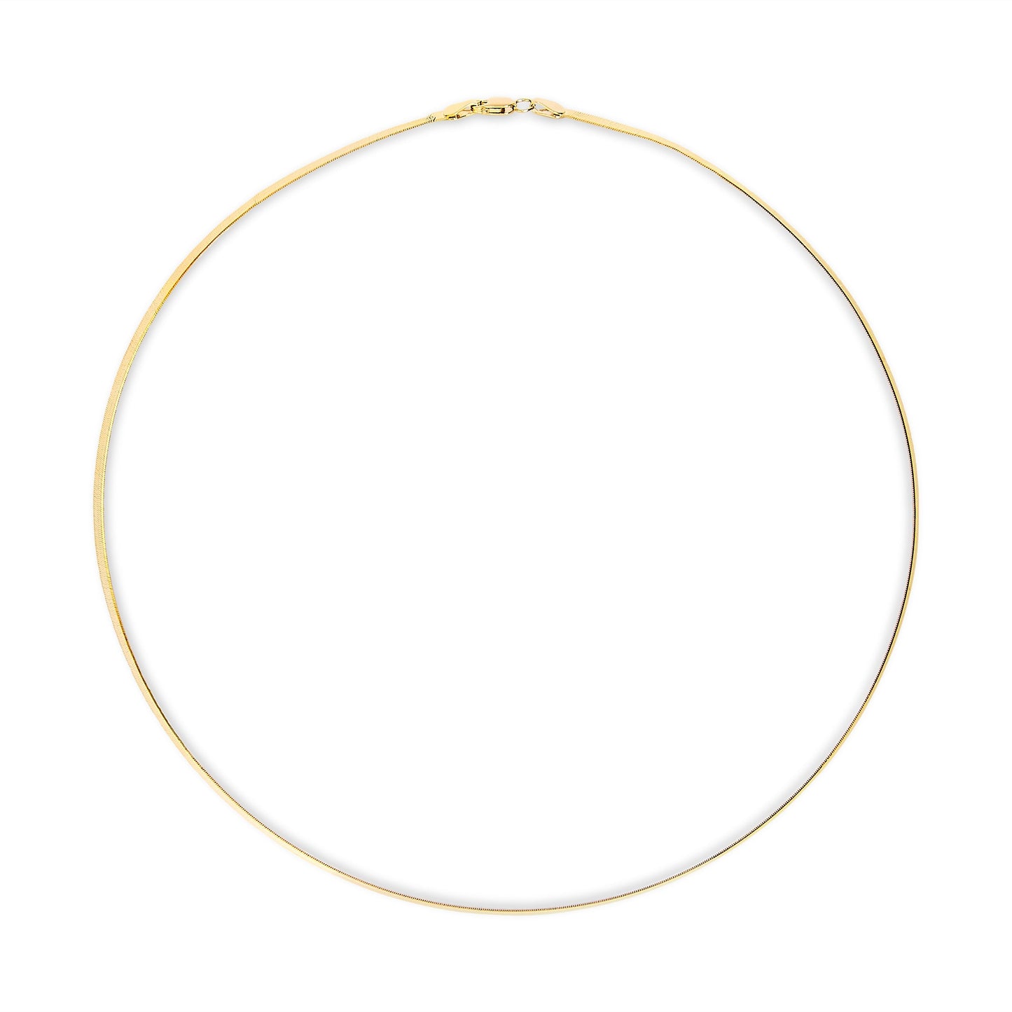 Unisex Solid 14K Yellow Gold 2.8mm Imperial Herringbone Chain Necklace - 18" Inches Bids.com