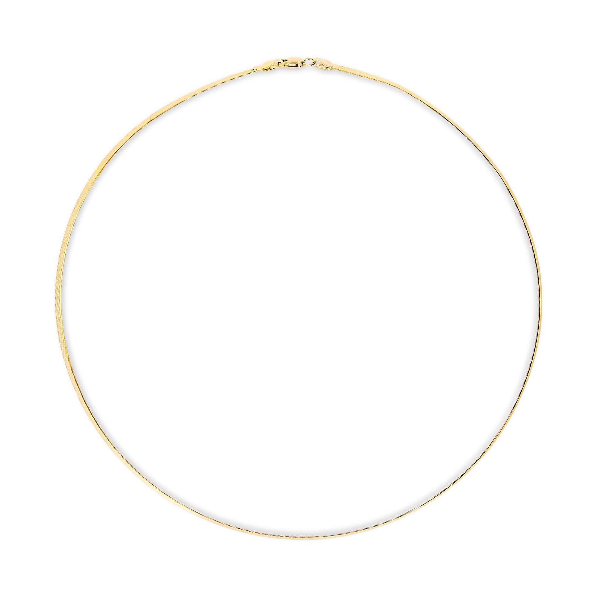 Unisex Solid 14K Yellow Gold 2.8mm Imperial Herringbone Chain Necklace - 18" Inches Bids.com