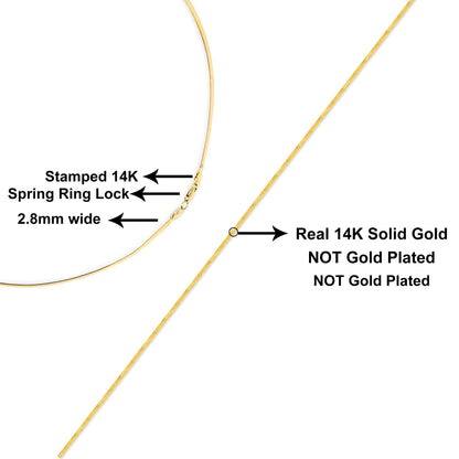 Unisex Solid 14K Yellow Gold 2.8mm Imperial Herringbone Chain Necklace - 18" Inches Bids.com