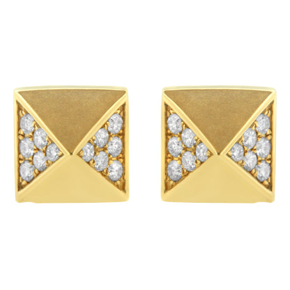 14K Yellow Gold 1/4 Cttw Diamond Pyramid Stud Earring (G-H Color, SI1-SI2 Clarity) Bids.com
