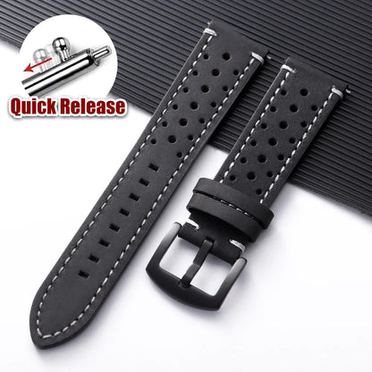 Amazfit Bands Leather Quick Release Watch Band Vintage Brown Cowhide Strap BandsCo Straps