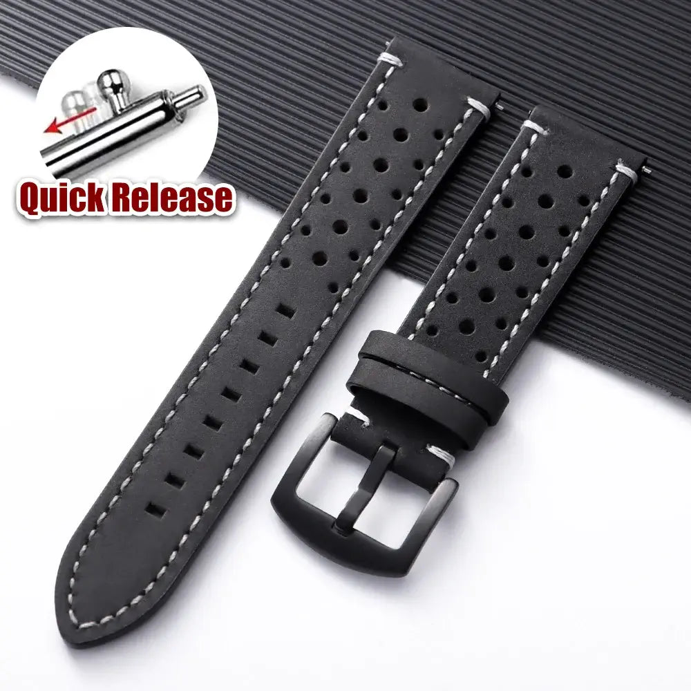 Amazfit Bands Leather Quick Release Watch Band Vintage Brown Cowhide Strap BandsCo Straps
